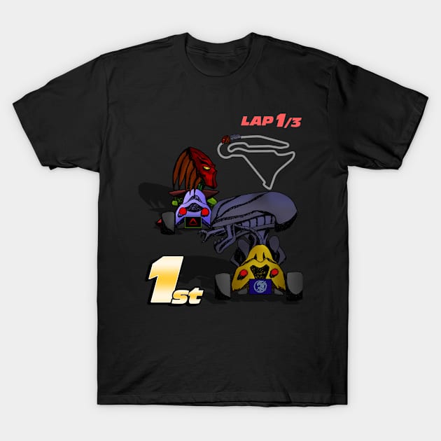 Super AvP Kart Racing T-Shirt by HalfShellTees